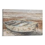 Seaside Wall Art on The Seaside of The Weathered Rowing Seascape Wall Art - 副本 Canvas Print Pictur