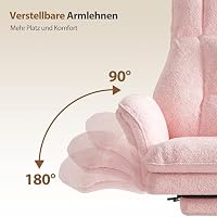 HOMRELEXA Bürostuhl mit Fußstütze, 135° für Home Office, Tech Stoff Grau – Ansicht 7