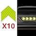 Pengchen 10x Adesivi Riflettenti ad Alta Intensità, Adesivo Riflettente di Forma Freccia, Marchio di Sicurezza per Auto/Moto/Bicicletta/attività Notturna | Verde Fluorescente