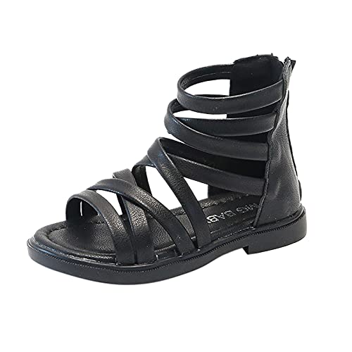 Girls Kids Rubber Sole Ankle Gl𝐚diator Sandals Breathable Cool Slip On Soft Summer Shoes Baby Toddler Light Comfy Shoes