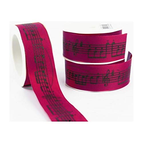 Cinta regalo roja notas negras R1012 (1 pcs)