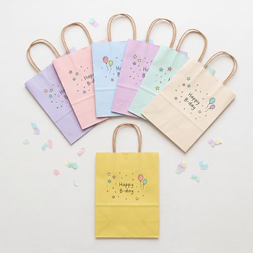 Image of BLEWINDZ 32 Pcs Small Gift Bags with 32 Tissues, 8 Colors Paper Goodie Bags with Handles for Birthday, Wedding, Baby Shower, Party Favors, Gift Wrapping and Party Supplies