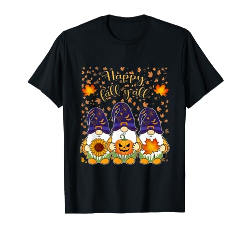 Happy Fall, Otoño, Hojas de otoño, Halloween, bruja, gnomos Camiseta