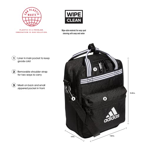 Adidas Squad Insulated Lunch Bag, Black/White, One Size #TOP1