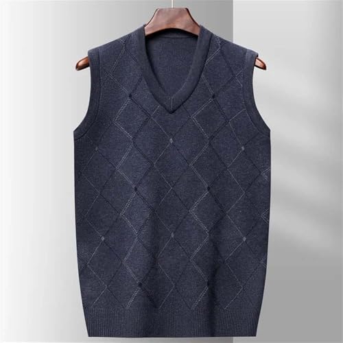 Men's Sleeveless Knit Sweater Vest Classic Business Casual Diamond V Neck Pullover4