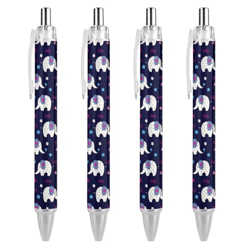 Bolígrafos de gel de punta fina 0.5 mm para escribir rápido sin borrones, diseño elefante