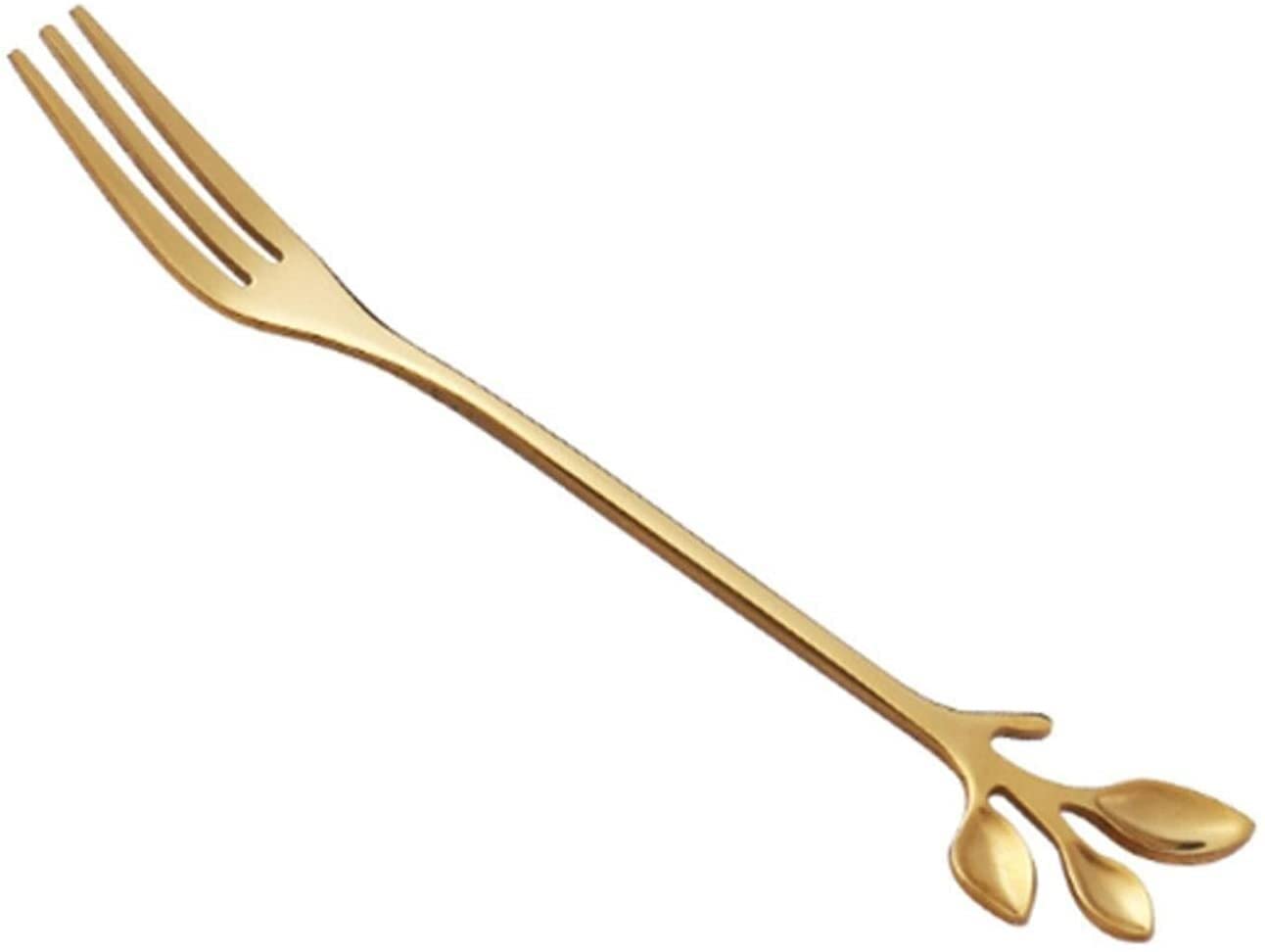 Cucchiai da Miscelazione, Cucchiaio in Acciaio Inossidabile Branch Foglie Cucchiaio forchetta cucchiaino Cucchiaio Creativo Cucina Accessori Decorazioni Posate tè(Gold Fork)