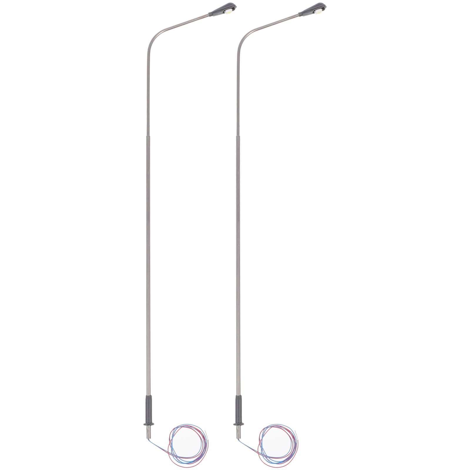 2Pcs LED Miniature Street Lights, Metal Micro Landscape Ornaments, 7.87 Inch Mini Lamp Post for Dollhouses, Christmas Villages, Mini Gardens, and Diy Micro Scenes