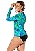 Swimsuits For All Chlorine Resistant Zip Up Swim Shirt Set - Palmtastic Green, Black