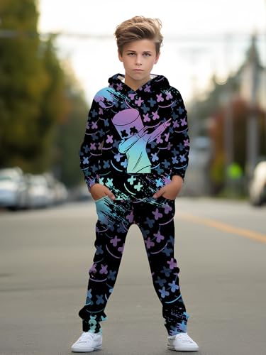 boys' clothing sets, 2-Piece Hoodie & Pants Outfits for Boys Size 4-14 | Lightweight Non-Fleece Fall & Spring Clothing Sets2