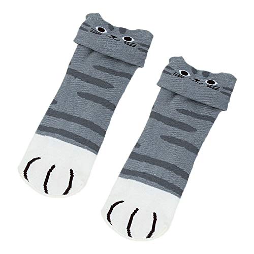 Alexsix - Calcetines de Invierno para Mujer, 1/3/5 Pares, diseño de Anime, Calcetines de Punto, Calcetines térmicos, Calcetines Novelty Gift, Gris, Style :3 Pair