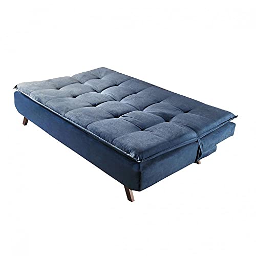Sofa Cama 3 Lugares Milano Ref 16 Luxury Estofados Azul
