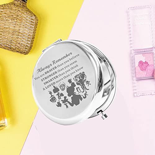 Keychin Frog Princess Pocket Mirror Princess Tiana Fans Gifts Always Remember You Are Braver Stronger Smarter Than You Think Compact Makeup Mirror For Women Girls Teenagers (Frog Princess Mirror-S) #TOP4