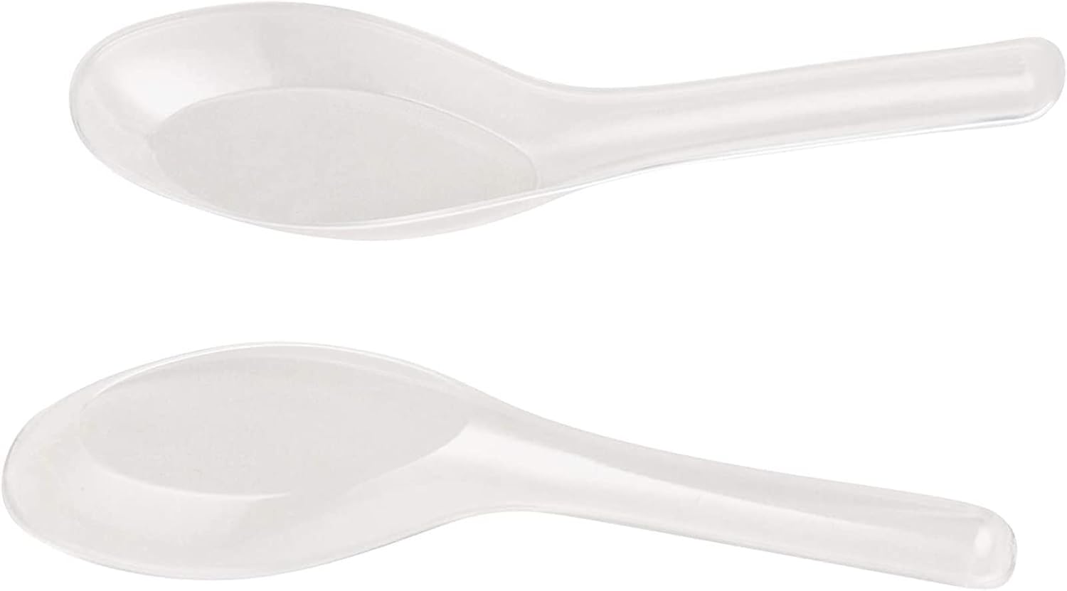 Plastic Soup Spoons - Clear Plastic - Disposable Asian Soup Spoons