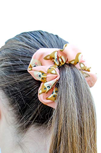 Happie Hare Scrunchies - Cotton Rounds Elastic Hair Bands - Scrunchy Hair Ties - Girls Hair Accessories - Gifts For Women (4 Pack, Mix Colors, Corgi) #TOP6