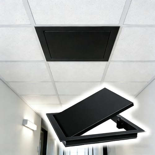Magnetic Plumbing Access Panel for Bathroom Ceiling 12x12, 16x16, 20x20in - Wall Hole Cover & Attic Access Hatch (Black, 13x13in) - Easy Installation & Durable Design