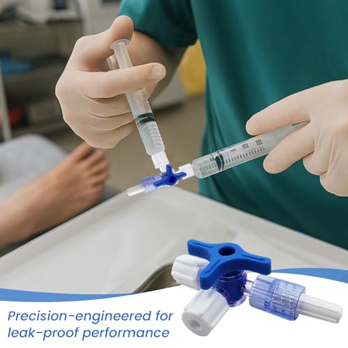 3-Way Luer Stopcock with Male Luer Lock, Disposable Stopcock Valve for Fluid Control and Tubing Systems, Clear Rotating Connector, Laboratory and Research Use, Pack of 100 by BAOZENP - Image 4