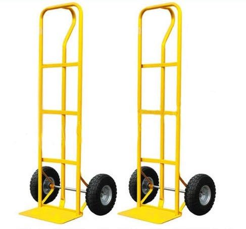 Set of 2 Heavy Duty Sack Truck - 600lb Industrial Hand Trolley With Pneumatic Tyre Wheel | For Lifting, Delivery, Moving Large Items, Strong, Durable Long Lasting | P-handle High Back with Wheels