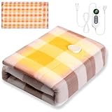 電気毛布 掛け敷き兼用 【2025新登場・AI加熱保護機能】 電気ブランケット 速暖 洗える ひざ掛け 肩掛け 膝掛け でんき毛布 10段階温度調整 大判サイズ 140×80cm タイマー付き 1-12Ｈ 切り忘れ防止 節電 省エネ ヒーターブランケット 電磁波カット 頭寒足熱 ダニ退治 防寒対策 暖房器具 キャンプ オフィス 車中泊 日本語取扱説明書付き (ブラウン)