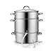 Cooks Standard Canning Juice Steamer Extractor Fruit Vegetables for Making Jelly, Sauces, 11-Quart Stainless Steel Multipot with Glass Lid, Clamp, 2-Pcs Hose