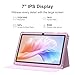 7 inch Android 14 Tablet, 7'' HD IPS Touchscreent, Quad-Core, 8GB (5GB expansion) RAM＆32GB ROM 1TB Expand, 2MP + 5MP Dual Camera, WiFi 6 Bluetooth 3000 mAh Battery Tab Tableta with Case.(Pink)