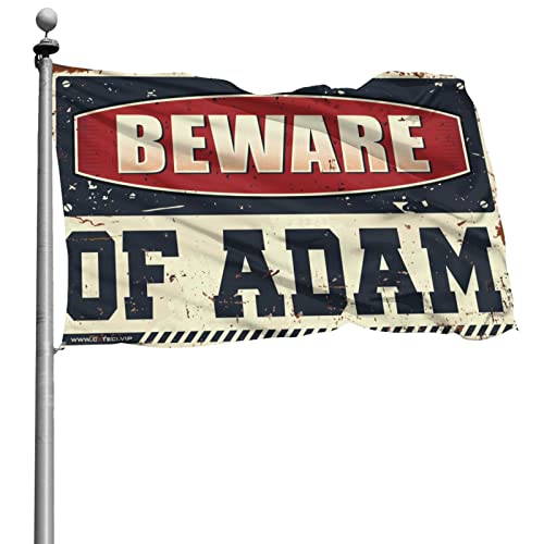 Drapeaux amusants Beware of Adam pour déco chambre étudiant 150x240