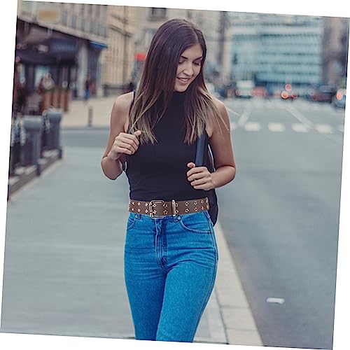 Garneck Retro Punk Belt for Women and Men Fashion Waist Belt Iron and Pu Buckle Comfortable Material Suitable for Party Outfit Workplace3