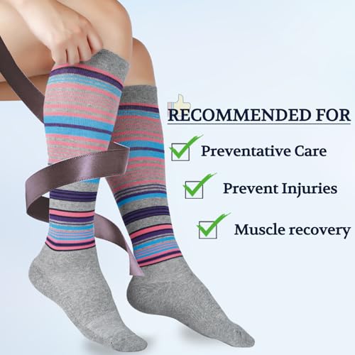 Image of 15-20 mmHg Cotton Compression Socks for Women & Men