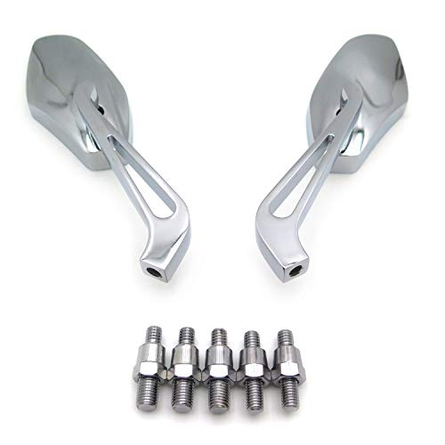 Smt-Aluminum Chrome Mirrors Compatible With Most With 8Mm Or 10Mm Clockwise Suzuki Kawasaki Yamaha Harley Handlebar Mount By Smt [B0142Hqp9G] #TOP2