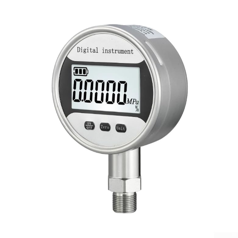 Manometro digitale 1/4" NPT in acciaio inox, 0-1,6 MPa, preciso (-100~0 kPa