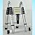 16.5FT Telescopic Folding Ladder Extension Aluminum 2.5m+2.5m A-Frame 5m Straight Ladder Telescoping Portable Multi-Purpose with Stabilizer Bar for Building Maintenance Window Cleaning Decoration