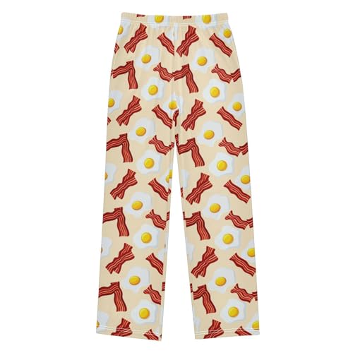 J JOYSAY Fried Egg Bacon Tan Pajamas Pants Soft Long Pajama Bottoms Lounge Sleep Pants Size S-XL