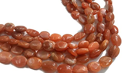 Pierre de lune pêche 8x10 mm perles ovales pour création bijoux DIY