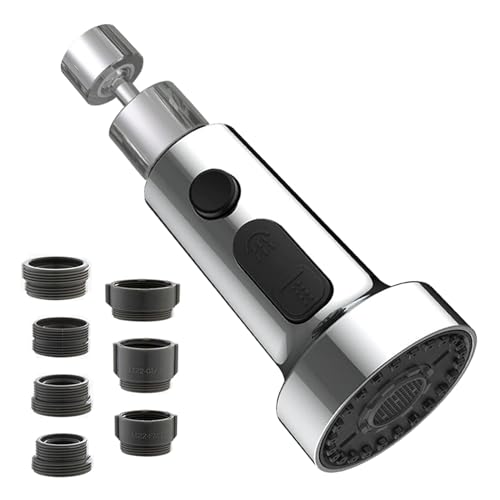 Alargador Aireador de Grifo Cocina Fregadero, M22/M24 Extensor Grifo Accesorios, 3 Modos Cabezal Grifo Cocina, Flexible Difusor Filtro para Lavabo, Boquilla Atomizador Burbujeador Grifo con Adaptador