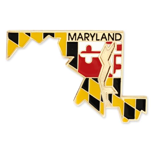 Maryland state flag lapel pin (MD shape) by PinMart