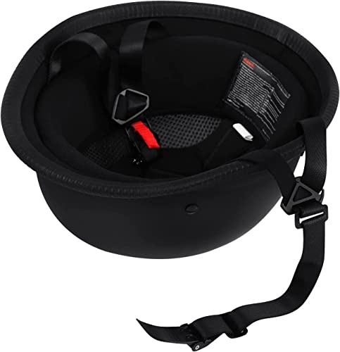 Helmets Half Skull Cap Motorcycle Helmet – DOT Approved German Style Motorcycle Helmet for Chopper Cruiser Bike (XXL, Matte Black) - Thumbnail 6