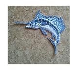 Sailfish Embroidered Iron On Applique Patch, Fishing, Deep Sea Fishing, 2 1/4'W - for Hats, Shirts, Shoes, Jeans, Jacket
