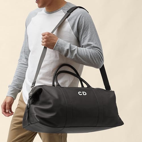 Leatherology Black Onyx Leatherology Kessler Large Duffle - Spacious design with exterior pocket, large zippered interior pocket, and 2 open interior pockets2