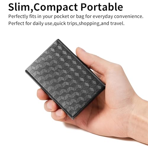 Image of Slim Credit Card Holder RFID Blocking Credit Card Stainless Steel Metal Wallet Business Card Cases with 6 Slots Men for Women