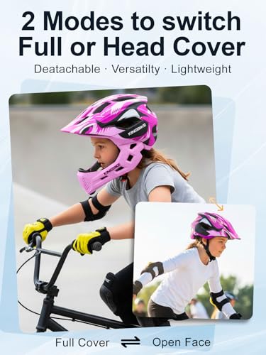 Kids Full Face Helmet Pink Violet