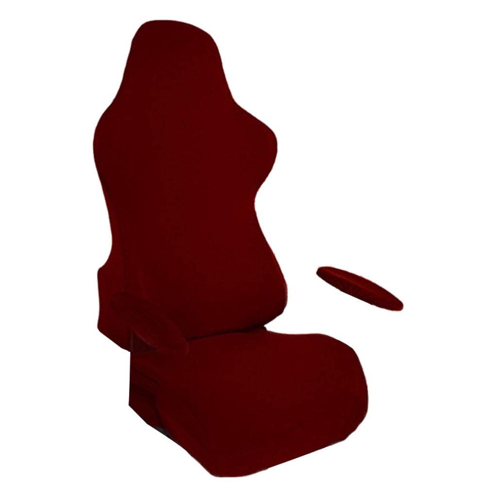 Housses de chaise gaming et ordinateur Fityle amovibles en rouge vin