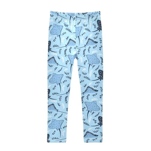 Girls Basic Leggings Baby Girls Pants Ray Fish Soft Footless Stretchy Tights Pants 4-10Y