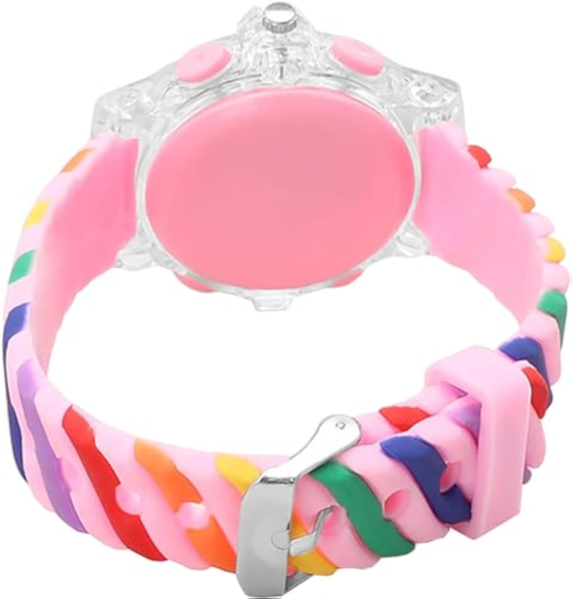 Analog Dial Rainbow Color Strap Kids Watch