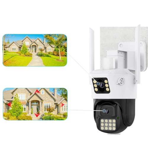 Wifi Smart Camera, Câmera sem Fio PTZ IP Dome: Visão Noturna em Cores, Detecção Humana AI, Resolução