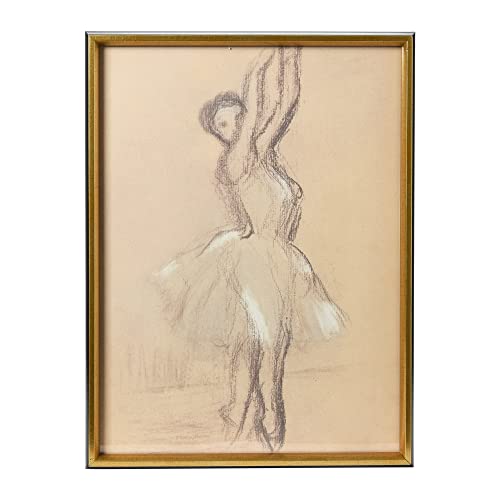 Creative Co-Op Vintage Reproduction Degas Ballerina Sketch With Solid Wood Frame #TOP6
