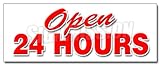 24' Open 24 Hours Decal Sticker Service Store Restaurant bar