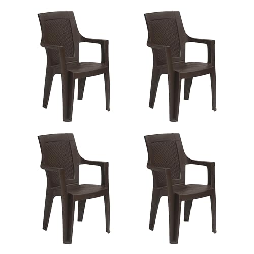 Nilkamal Mystique Plastic Chair with Armrest Pack of 4 - Image 2