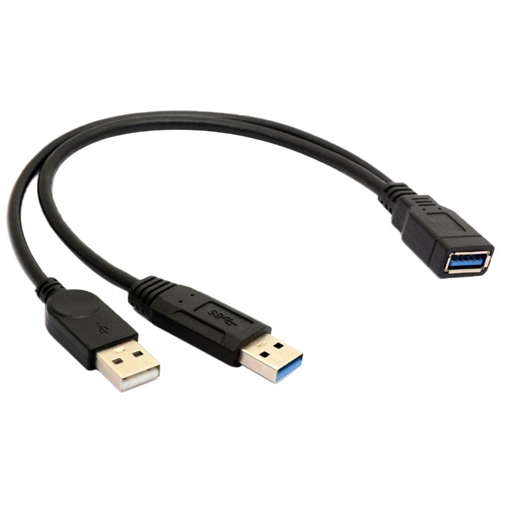 UJEAVETTE® Black USB 3.0 Female to Dual USB Male Extra Power Data Y Extension Cable for 2.5 Mobile Hard Disk (B0BSFDFHLN) Amazon Price History, Amazon Price Tracker