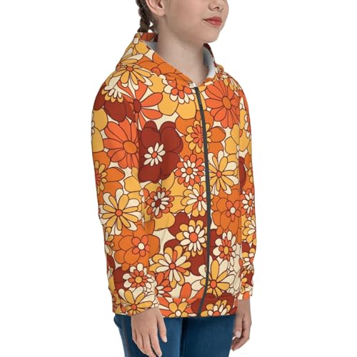 Hippie Flower Kid Hoodies Boys Zip Up Sweatshirts Girls Pullover with Pocket4