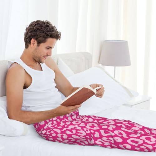 VOSERY Mens Pajama Pants - Fashion Leopard Pink Print Pjs Sleep Bottoms for Mens Lounge Pants with Pockets4